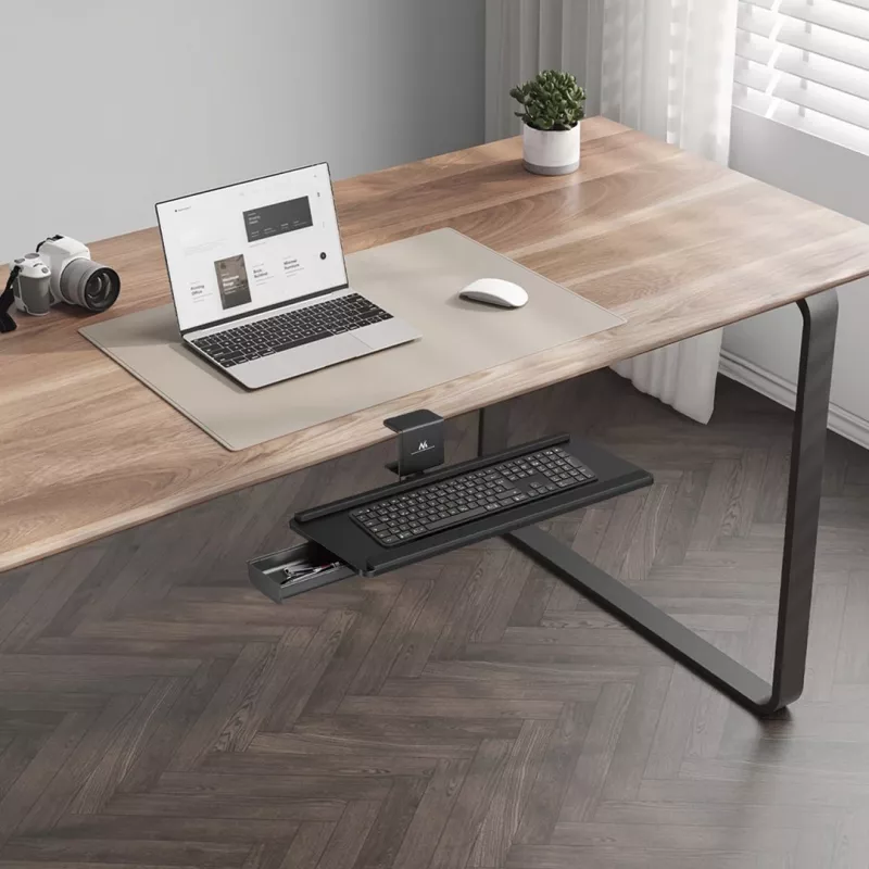 Maclean toetsenbordhouder onder het bureau, max. belasting 5 kg, horizontaal en verticaal verstelbaar, zwart, MC-108 B