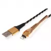 Lightning-kabel ROLINE 11.02.8923 1m zwart goud