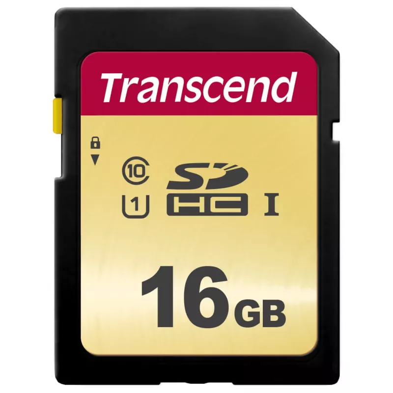 Flashgeheugen Transcend 16GB SDHC UHS-I 500S