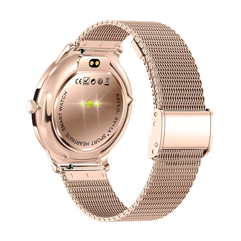 Smartwatch Colmi V89 roestvrij staal goud met Bluetooth en hartslagmeter