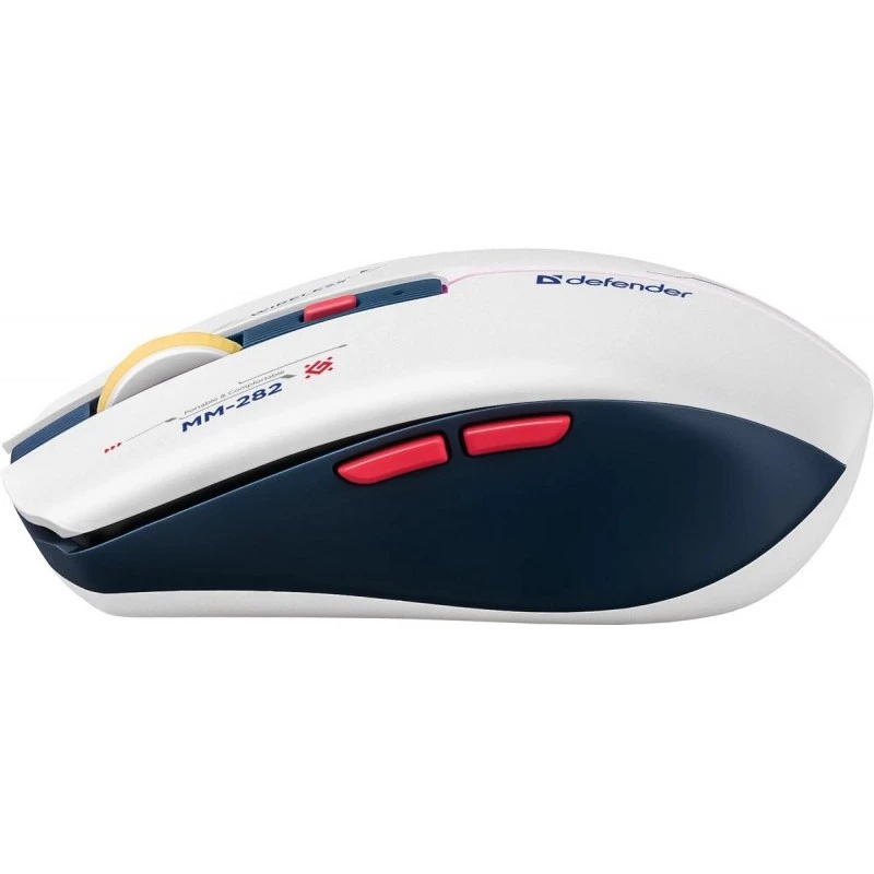 Draadloze gaming-muis DEFENDER MM-282 RF — dubbelhandig, optisch 1800 DPI, 5 knoppen, USB, op batterijen
