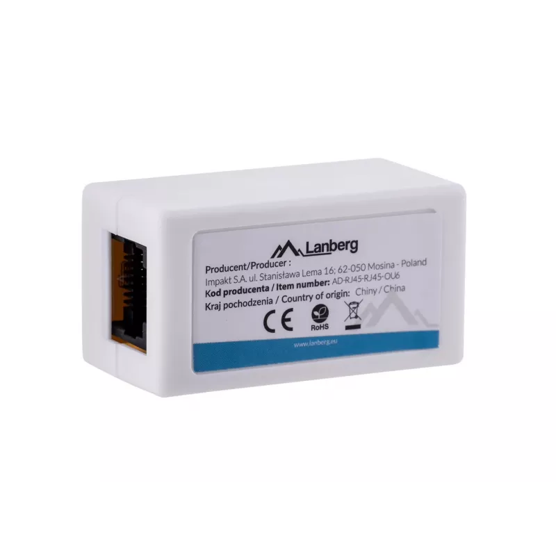 Lanberg AD-RJ45-RJ45-OU6 RJ45-koppeling Cat.6 UTP, wit