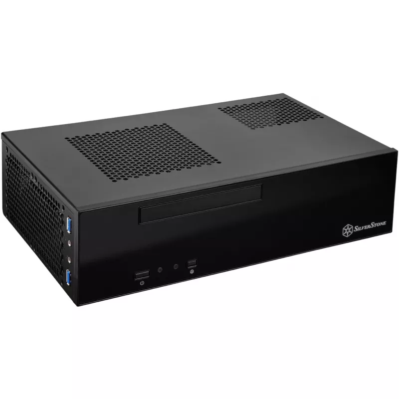 SilverStone MILO ML09 - desktop - Mini-ITX - zonder voeding (SFX12V) - zwart - USB/audio (SST-ML09B)