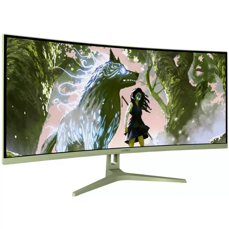 Gebogen computermonitor Arozzi Nova 34 inch (86,4 cm) 3440×1440 AZ-NO-34T2K165-FST groen