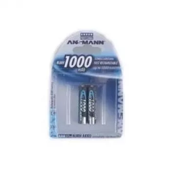 Batterij AAA HR03 Ansmann blister 2 x accu 1000mAh