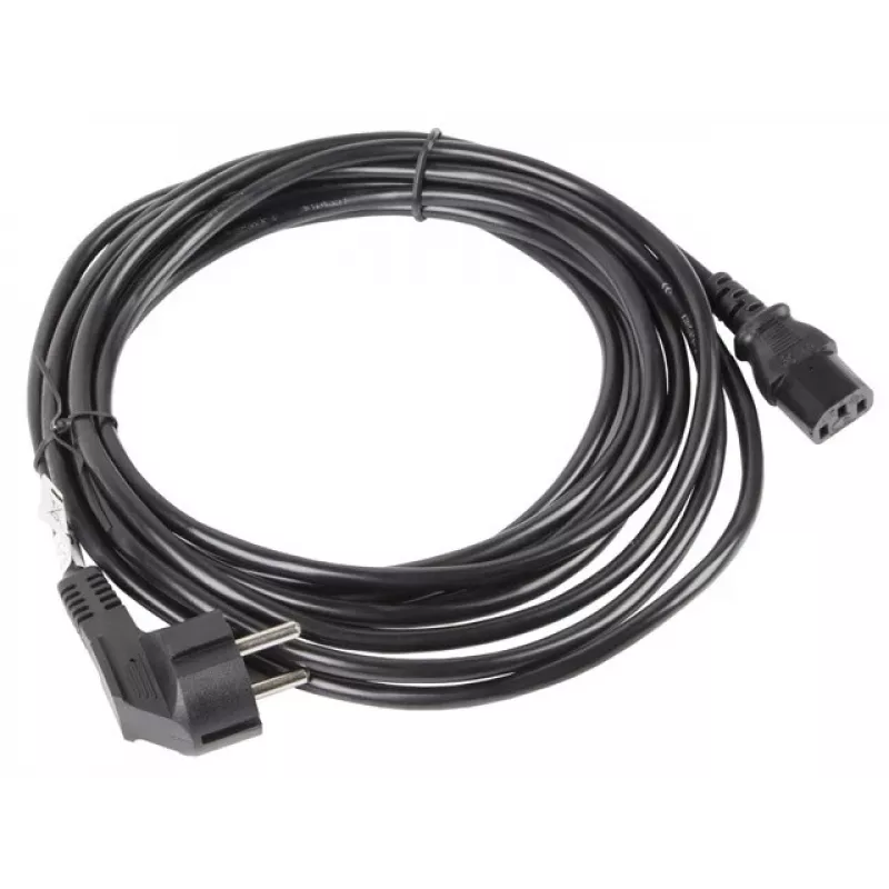 Netkabel LANBERG CA-C13C-11CC-0050-BK – 5 m, C13-koppeling naar CEE7/7, haaks C13