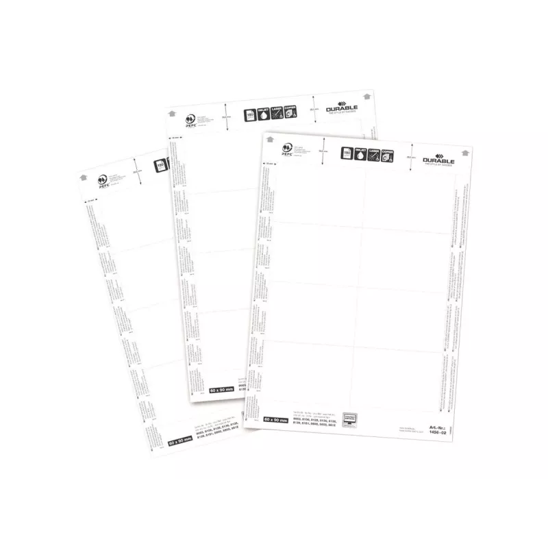 Naamkaartje-insteek Durable 1456-02 60x90 mm wit