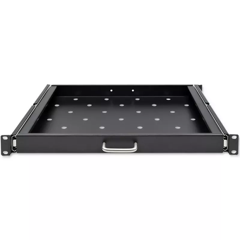 Qoltec 54509 schuifbare stalen rackplank, 600x600, zwart