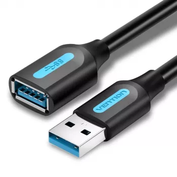 USB 3.0-verlengkabel Vention CBHBH 2 m — USB-A-stekker naar USB-A-bus, 5 Gbit/s, zwart