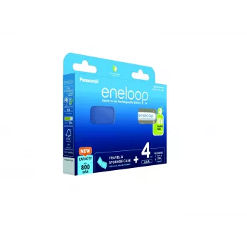 Oplaadbare batterijen PANASONIC ENELOOP AAA 800 mAh 4 stuks + etui (BK-4MCDE/4CP+CASE)