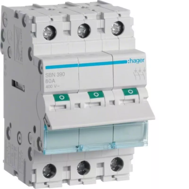 Hager SBN390 scheidingsschakelaar, 3P 100 A, 3 modules