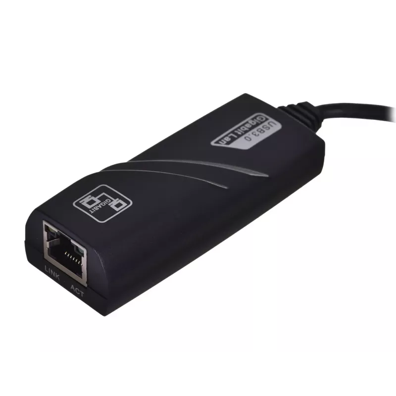 Akyga AK-AD-31 USB 3.0 naar Gigabit Ethernet-adapter, RJ45, 15 cm kabel, zwart