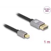 DeLOCK Mini DisplayPort naar DisplayPort-kabel 8K 60 Hz 1 m grijs metaal zonder vergrendeling