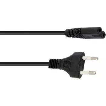 Netkabel Omnitronic 1,5 m, IEC C13 naar Schuko, zwart