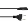 Netkabel Omnitronic 1,5 m, IEC C13 naar Schuko, zwart