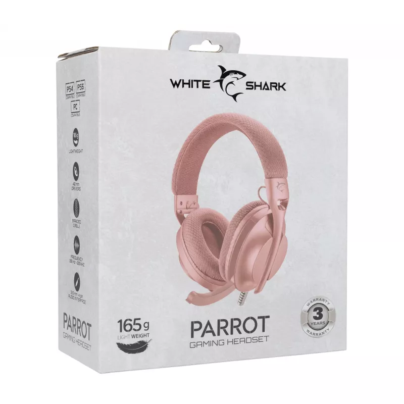 Koptelefoon White Shark GH-2440 Parrot roze