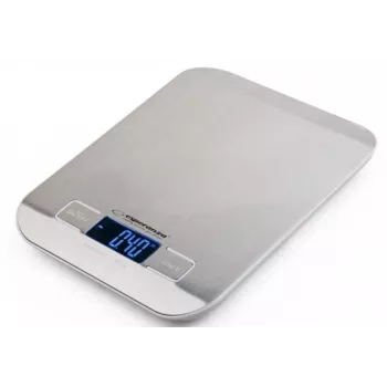 Digitale keukenweegschaal ESPERANZA EKS001 Bamboo – nauwkeurig 4 eenheden (g/lb/oz/kg), RVS-platform, blauwe achtergrondverlichting