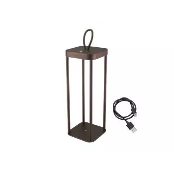 Oplaadbare lantaarn Beper P207ILI102 in cortenlook, draagbare lamp op batterijen