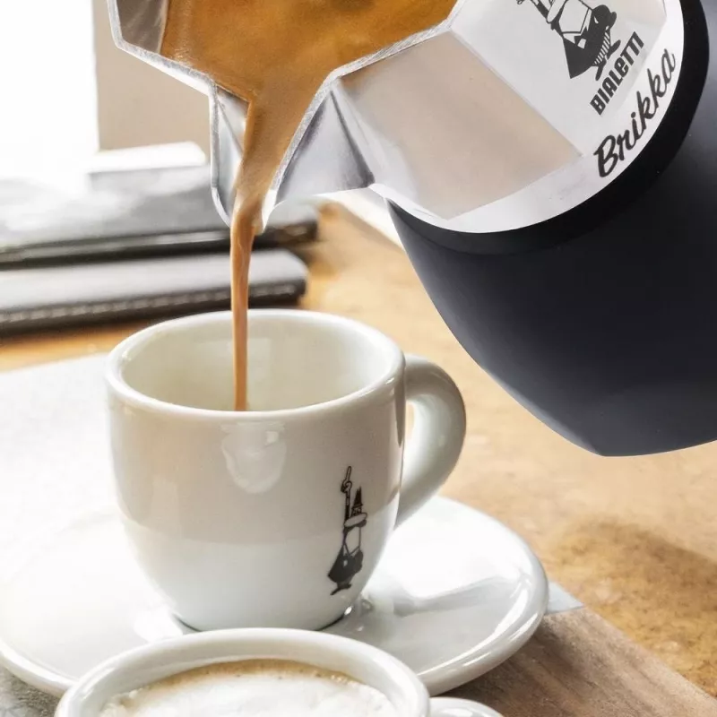 Bialetti Brikka mokakan 0,1 L zwart, roestvrij staal