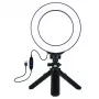 LED-ringlamp 16 cm met statief 12-14,5 cm, USB