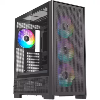 PC-behuizing Silentware Air 2000 A-RGB zwart — midtower, zijvenster van gehard glas