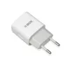 AC indoor oplader IBOX C-35 universeel wit — 5 V max, 0,3 A ingang, 1 A USB-uitgang