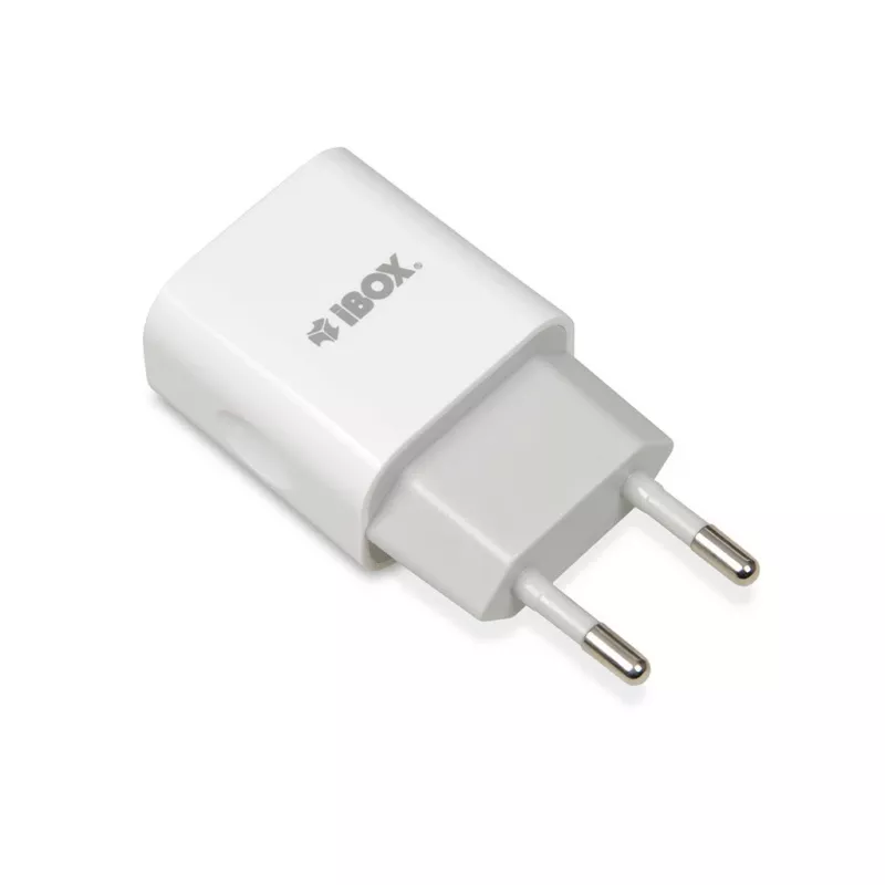 AC indoor oplader IBOX C-35 universeel wit — 5 V max, 0,3 A ingang, 1 A USB-uitgang