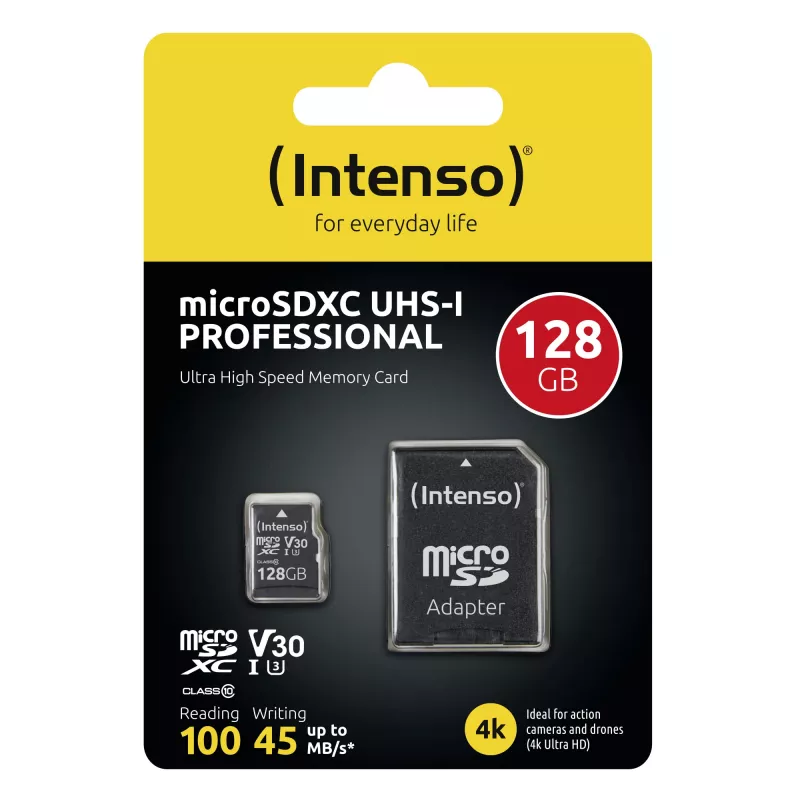 GEHEUGEN MICRO SDXC 128GB C10/W/ADAPTER 3433491 INTENSO