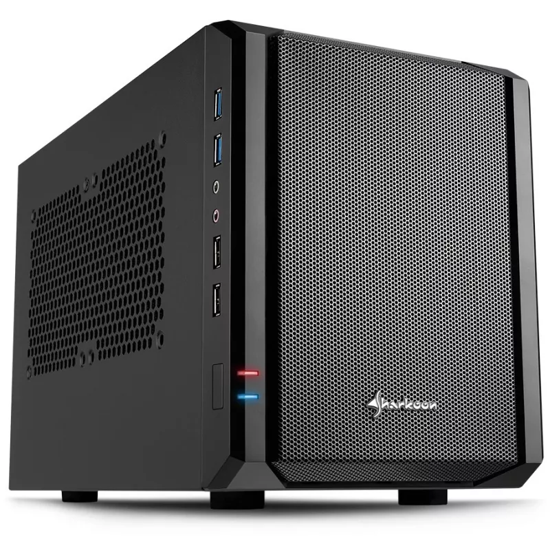 Sharkoon QB One zwart - Midi/Minitower ITX, Mini-ITX 3,5 - PC-/Server voeding koeler - USB, USB 2.0, USB 3.0