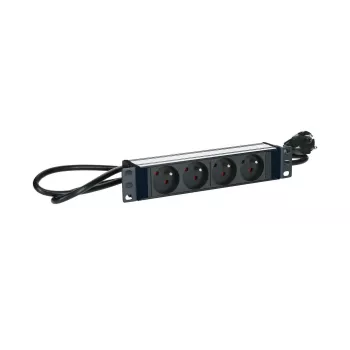 Logon stekkerdoos 10 inch – 4FACH – aluminium uitvoering – 2m kabel