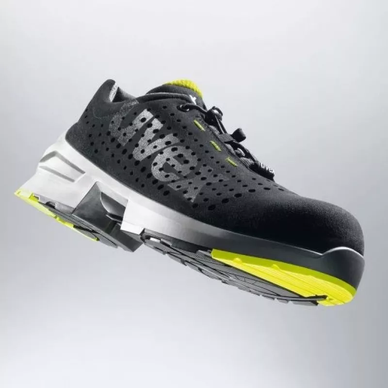 Veiligheidsschoenen Uvex 85438 unisex volwassenen zwart lime polyurethaan microvelours