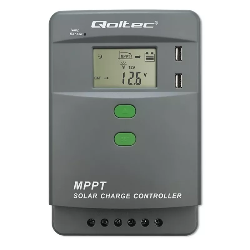 MPPT solar-laadregelaar QOLTEC 53662 met temperatuursensor