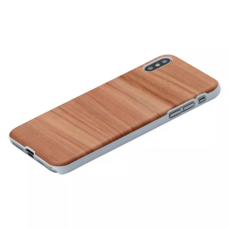 Smartphonehoes man and wood voor iPhone XS Max – cappuccino wit