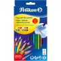 Kleurpotlood Pelikan 700672 12 stuks zwart blauw bruin groen lichtblauw lichtgroen oranje perzik roze rood violet geel