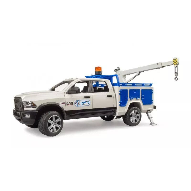 Auto Dodge RAM 2500 Service met zwaailicht en kraan BRUDER 02509