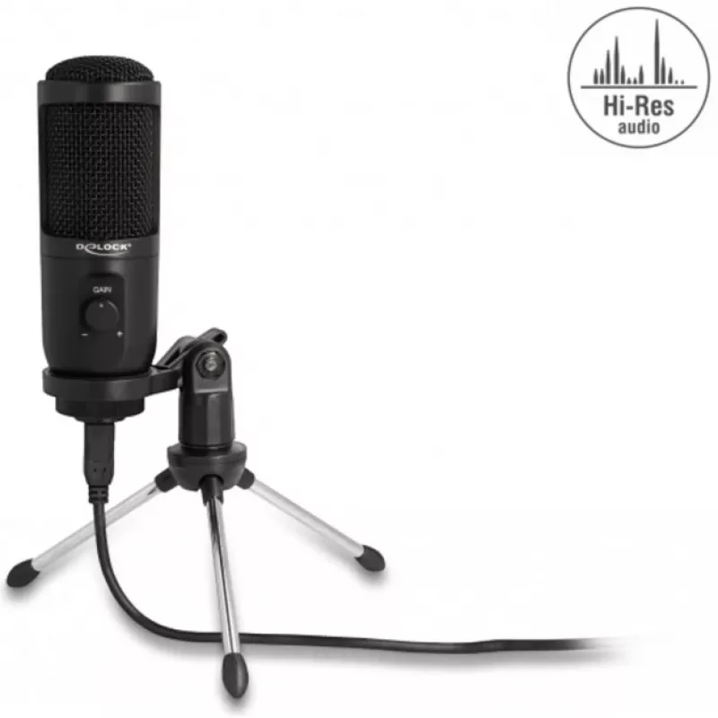 Delock - microfoon - USB - zwart (66832)