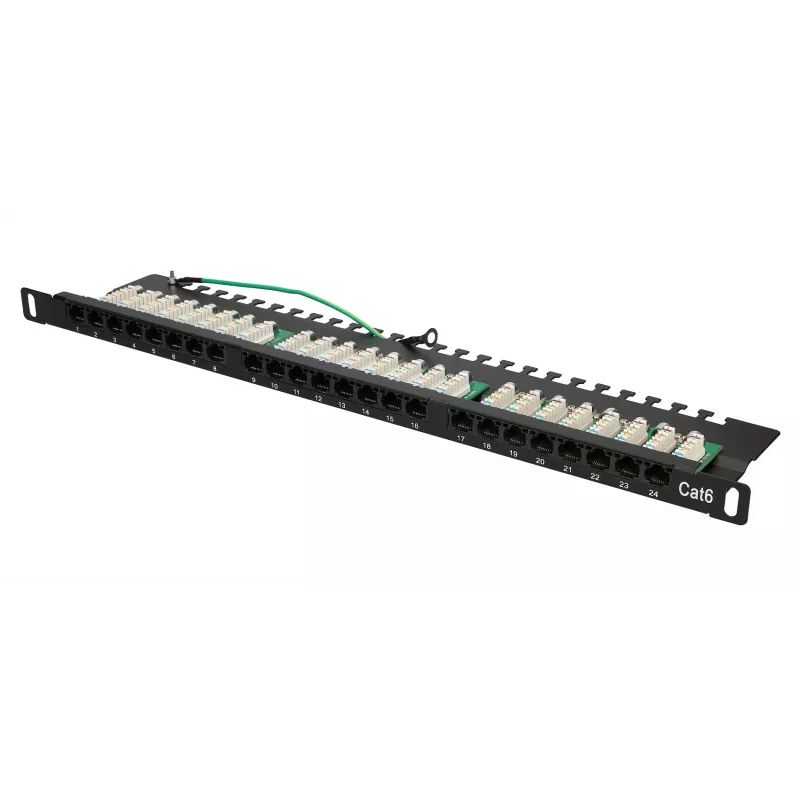 Patchpanel Extralink CAT6 UTP 0.5U 24 poorten