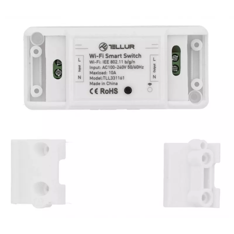 Inline WiFi Switch Tellur TLL331161 2200W — slimme inline-relais voor lampen en apparaten