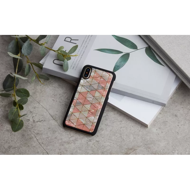 Beschermhoesje iKins voor iPhone XS / iPhone X, ruitpatroon, zwart