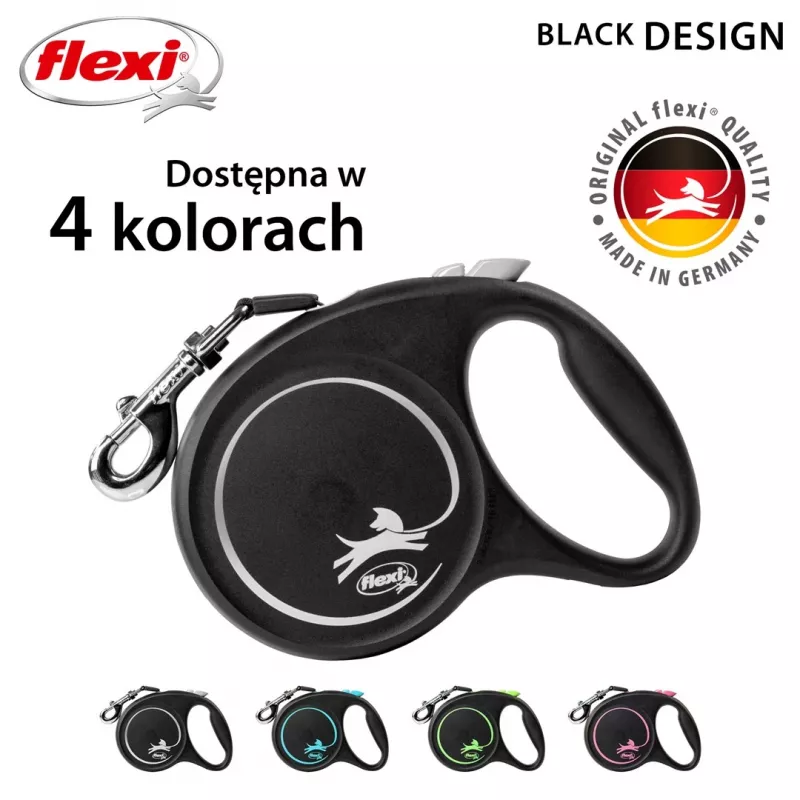Flexi Black Design L 5 m hondenlijn met rolmechanisme