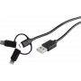 USB-kabel ShiverPeaks BS14-15025 1m USB A Micro-USB B zwart
