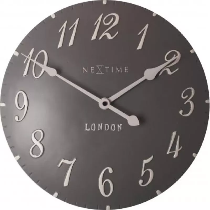 NeXtime klok 3084gs London Arabic, Ø34,5cm, wand, grijs/wit