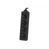 Verlengsnoer Lanberg PS0-04E-0100-IEC-BK 1 m 4 stopcontacten binnen zwart
