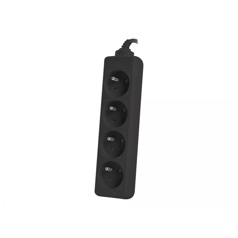 Verlengsnoer Lanberg PS0-04E-0100-IEC-BK 1 m 4 stopcontacten binnen zwart