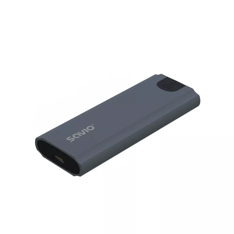 M.2 SSD-behuizing SAVIO AK-67 grijs, USB 10 Gbit/s, ondersteuning voor enkele M.2-schijven
