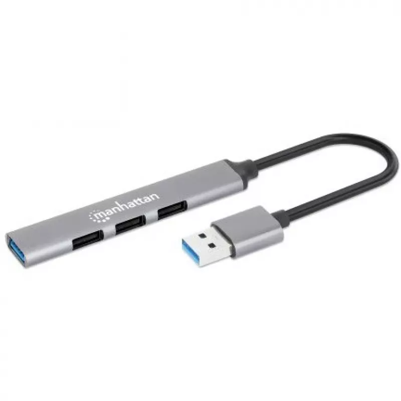Manhattan USB-A 4-poorts hub, 4x USB-A-poorten (1x 5 Gbps USB 3.2 Gen1…