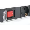 Digitus aluminium stekkerdoos met schakelaar. 7 veiligheidsstopcontacten. 2 m toevoerkabel
