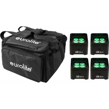 LED-travellamp EUROLITE TL-4 4x met soft-bag, compacte podium-/clubverlichting