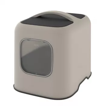 Kattenbak met kap Rotho BIALA beige 395×510×443 mm, kunststof met schep