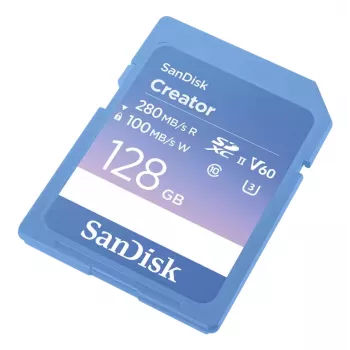 SanDisk Creator SD-geheugenkaart UHS-II 128 GB overdrachtssnelheden tot 280 MB/s